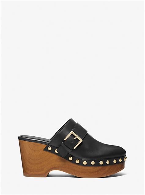 michael kors rye|Rye Studded Leather Platform Clog .